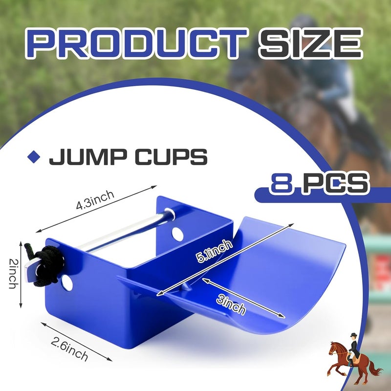 Abbylike 4 Pairs (8 Pieces) Jump Cups Metal Horse Jump Cups with Pin Fits Standards Uprights, Lightweight Durable for Hobby Horse Jumper Equestrian Activities - Image 3